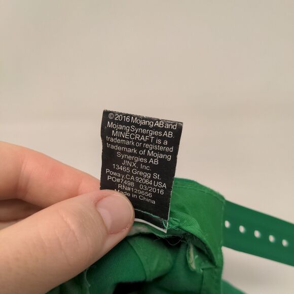 Minecraft Creeper Face Snapback Hat Green One Size Adjustable Embroidered Jinx - Picture 9 of 9